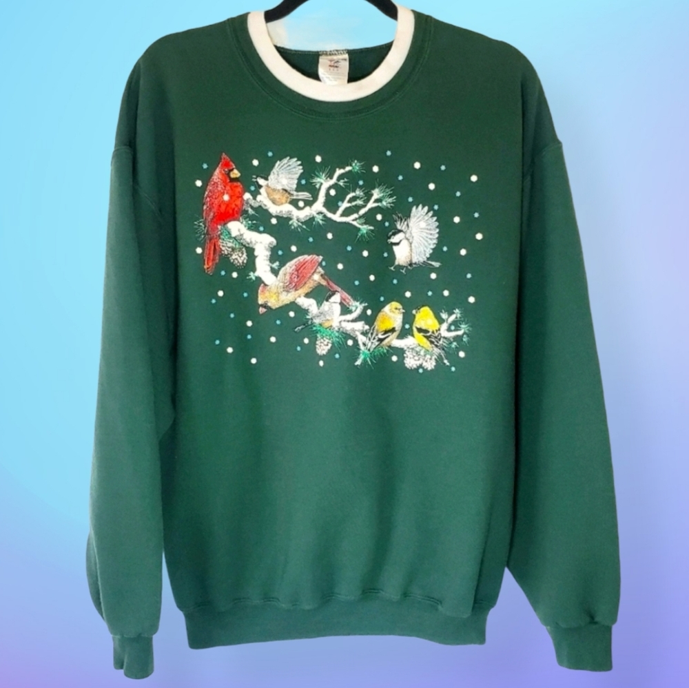 Vintage Winter Birds Sweatshirt
